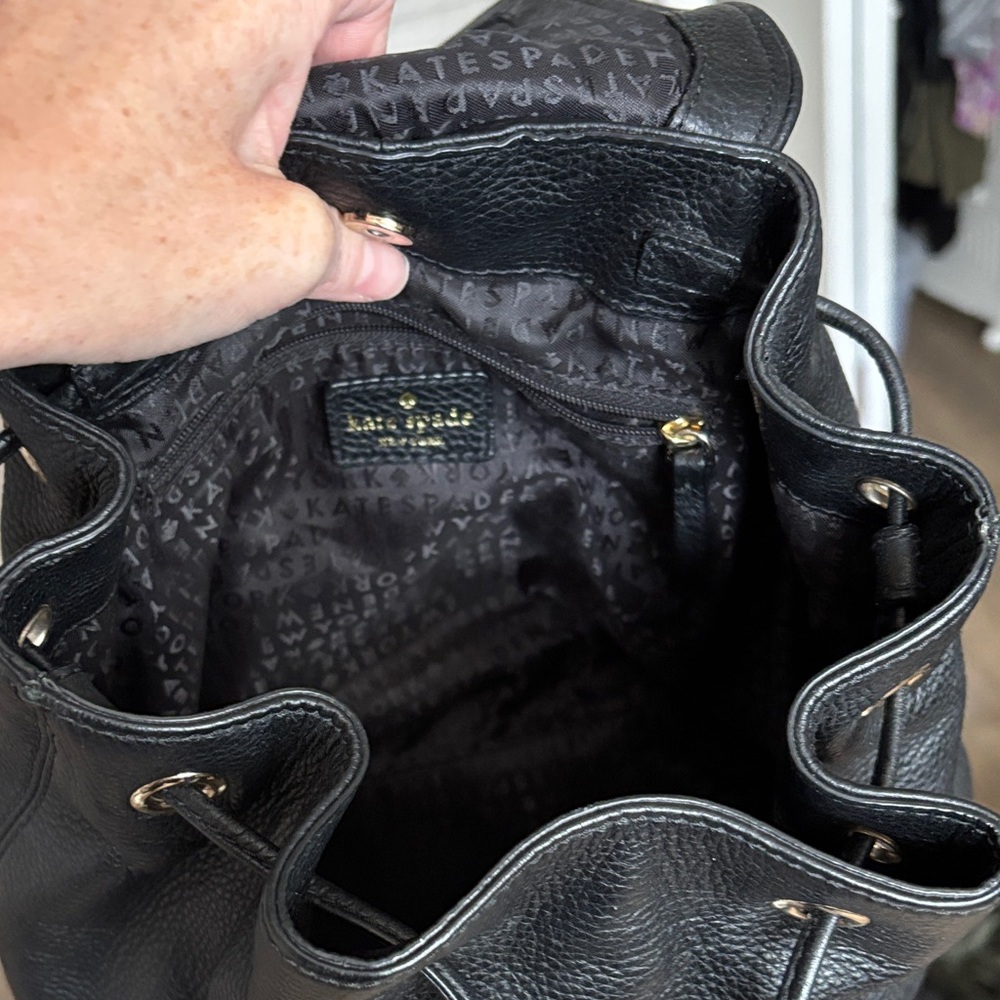 Kate Spade Black Leather Backpack - Picture 5 of 5